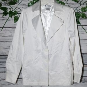 Linea by Louis Dell'Olio 3 button collared white career jacket blazer sz S